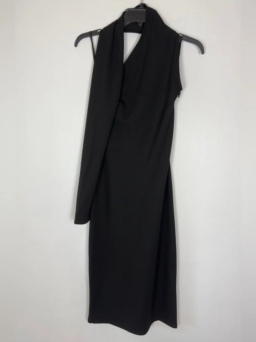 Marcella NYC Manhatten One Shoulder Midi Dress European Ponte Open Back Halter S - Picture 9 of 15